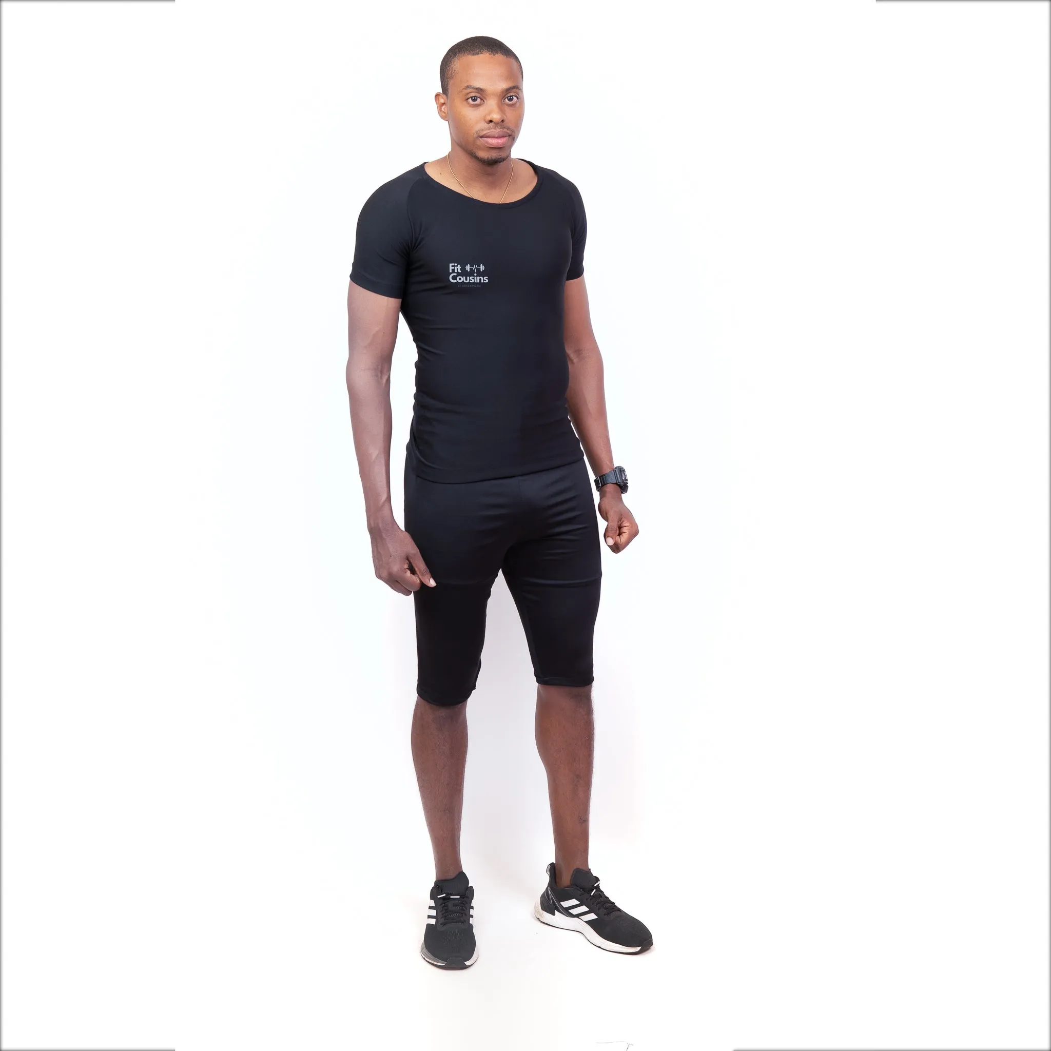 Power Black Strength Training Workout Top for Men - Cap Sleeves - TOP ONLY