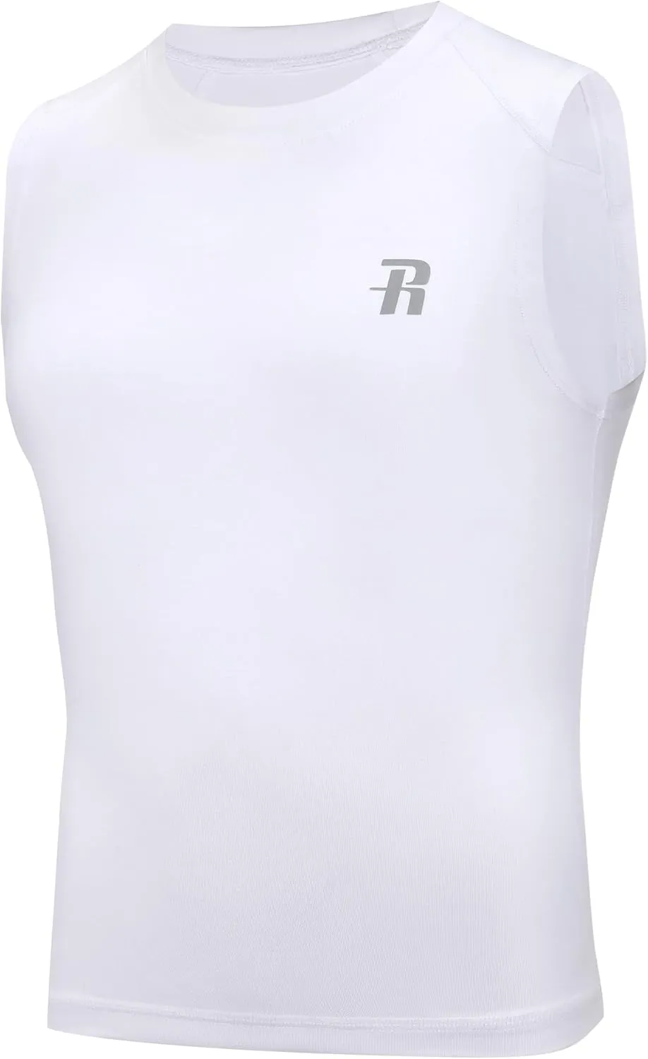 Runhit Boys Sleeveless Compression Shirt Kids Athletic Tank Tops Youth Quick Dry Undershirt for Football Basketball