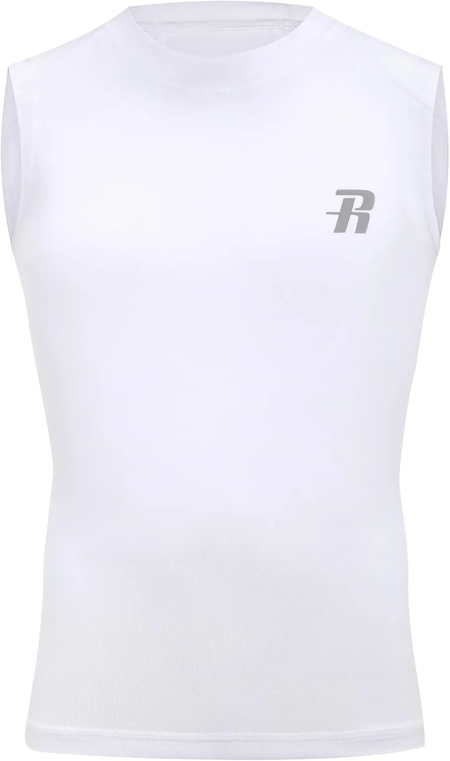 Runhit Boys Sleeveless Compression Shirt Kids Athletic Tank Tops Youth Quick Dry Undershirt for Football Basketball