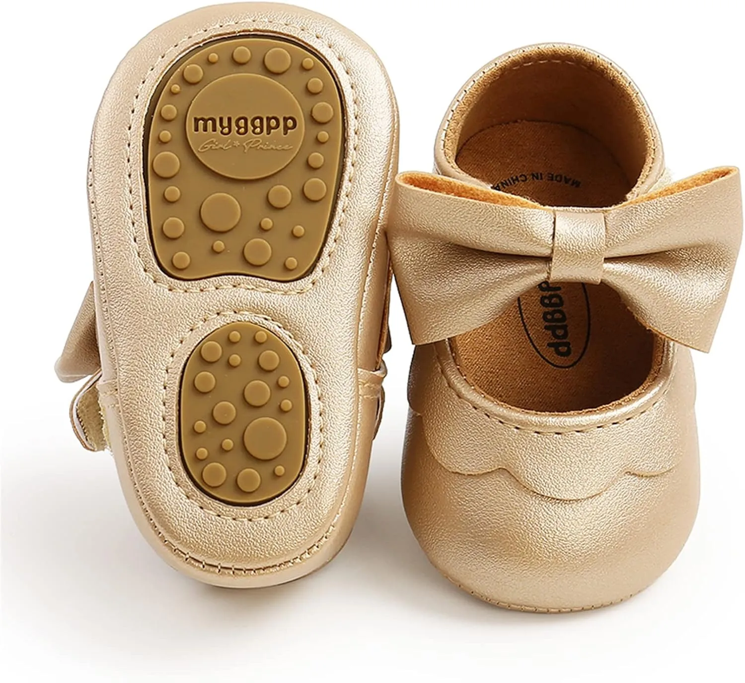 RVROVIC Baby Girls Shoes Soft Sole Mary Jane Flats Princess Dresses Shoes PU Cute Bow Prewalker