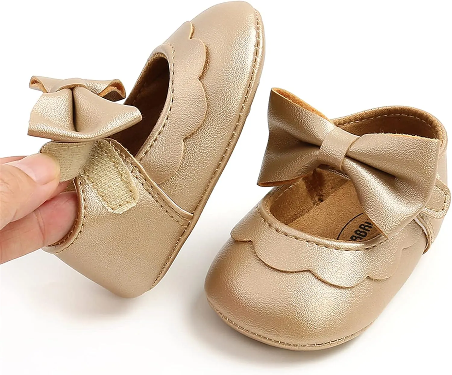 RVROVIC Baby Girls Shoes Soft Sole Mary Jane Flats Princess Dresses Shoes PU Cute Bow Prewalker