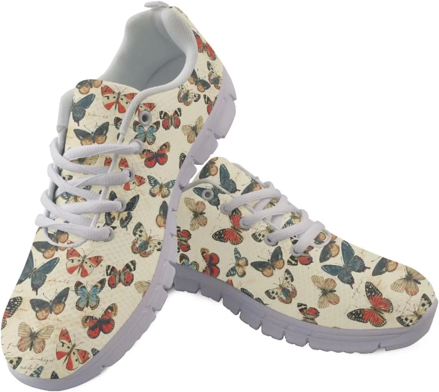 SYtrade Sneaker for Women Lace-up Athletic Running Sports Shoes White Sole
