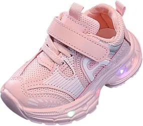 Toddler Baby Walking Sneakers Fashion LED Light Shoes Boys Girls Soft Sports Hook Loop Walking Tennis Shoes