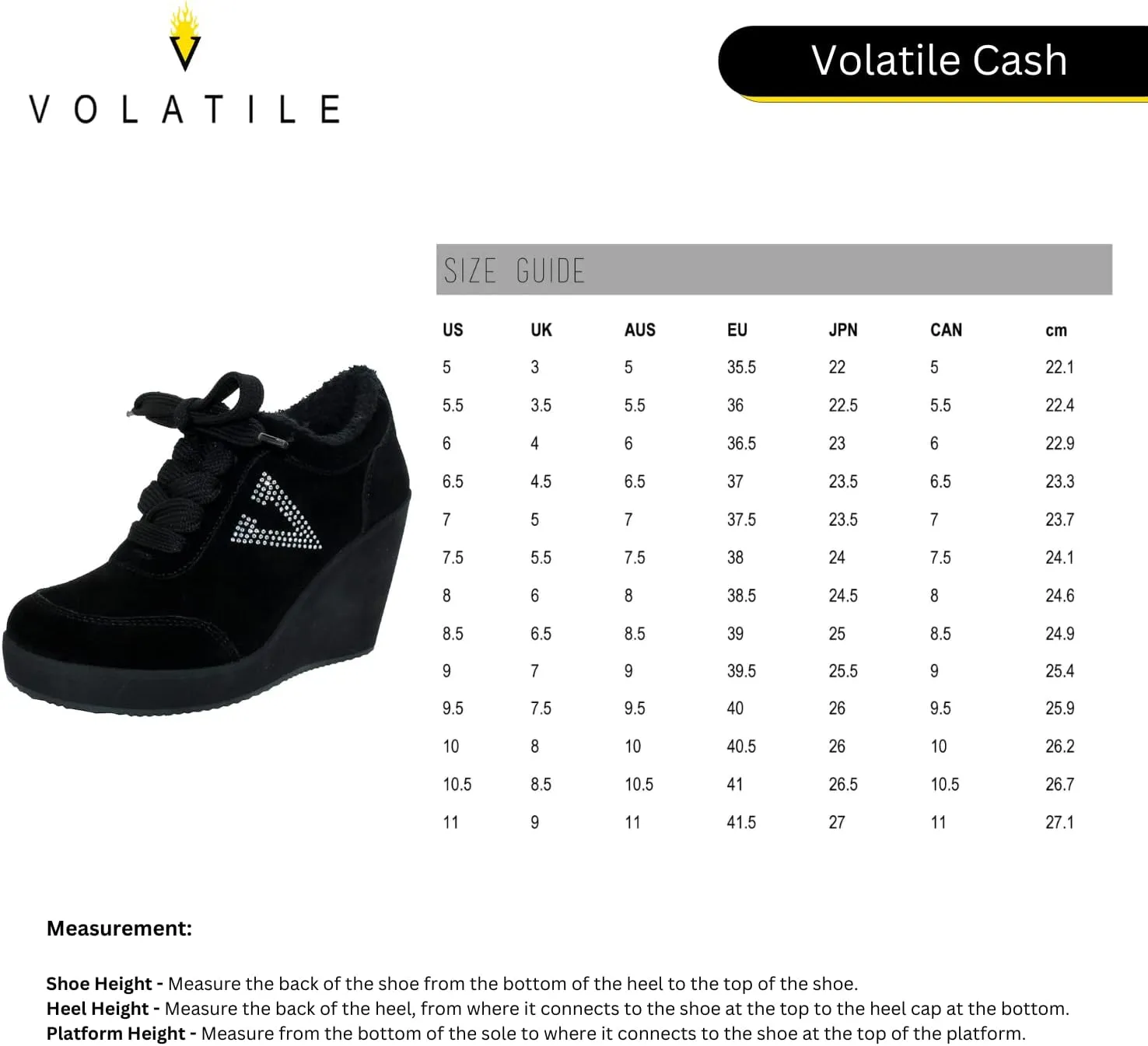 VOLATILE Cash Fashion Wedge Sneakers Platform Tennis Shoes for Women