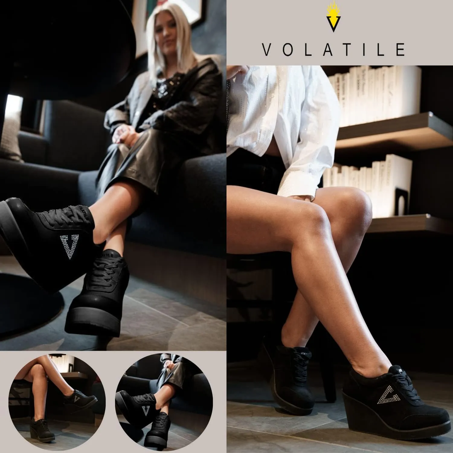 VOLATILE Cash Fashion Wedge Sneakers Platform Tennis Shoes for Women