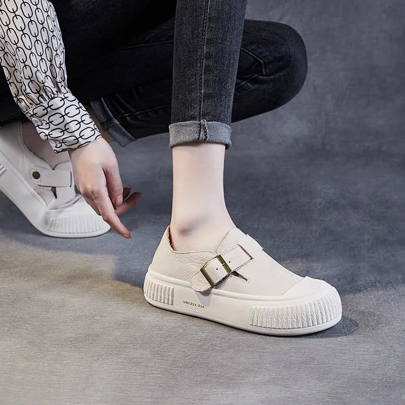 Women Handmade Minimalist Soft Leather Casual Shoes