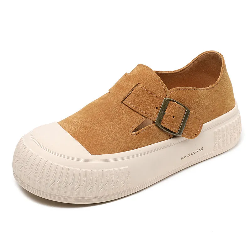 Women Handmade Minimalist Soft Leather Casual Shoes