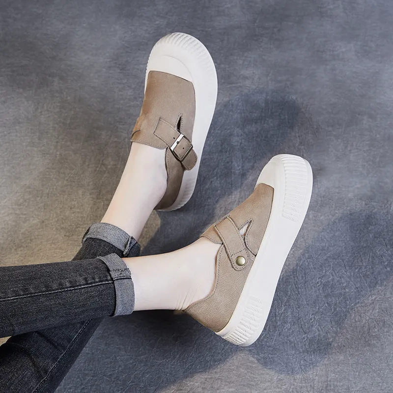 Women Handmade Minimalist Soft Leather Casual Shoes