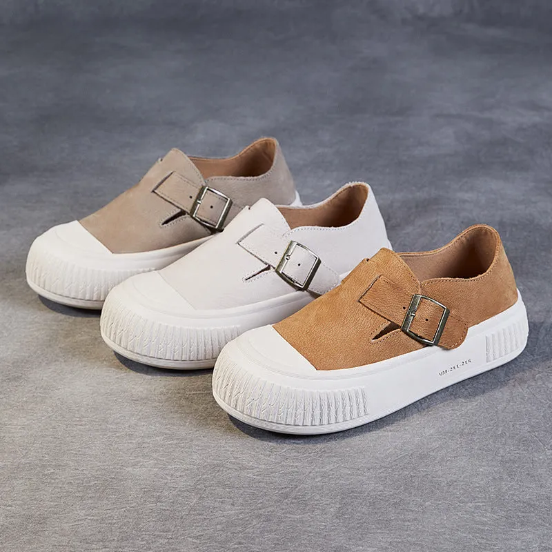 Women Handmade Minimalist Soft Leather Casual Shoes