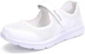 Women's Casual Walking Sneakers Lightweight Breathable Flat Mary Jane Shoes