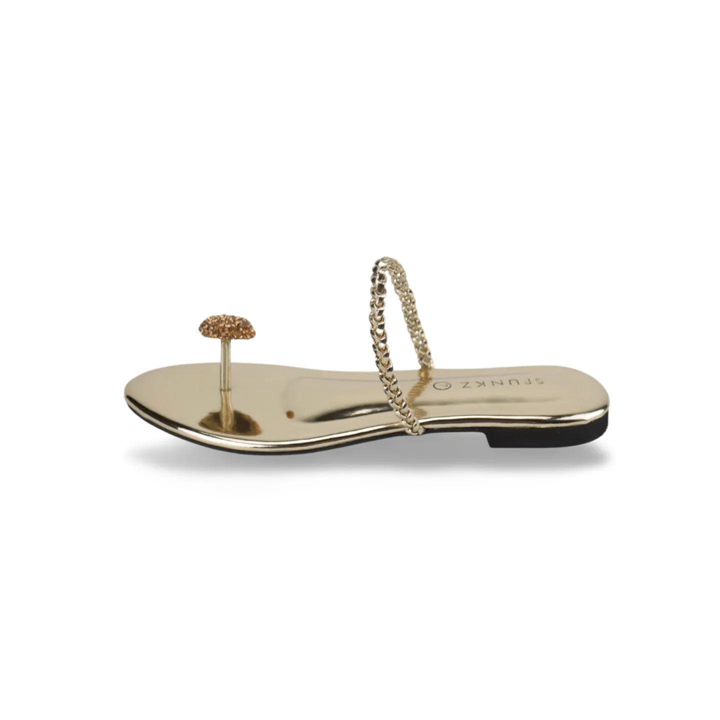Women's Dress Flat Sandals with Rhinestone Embellishment