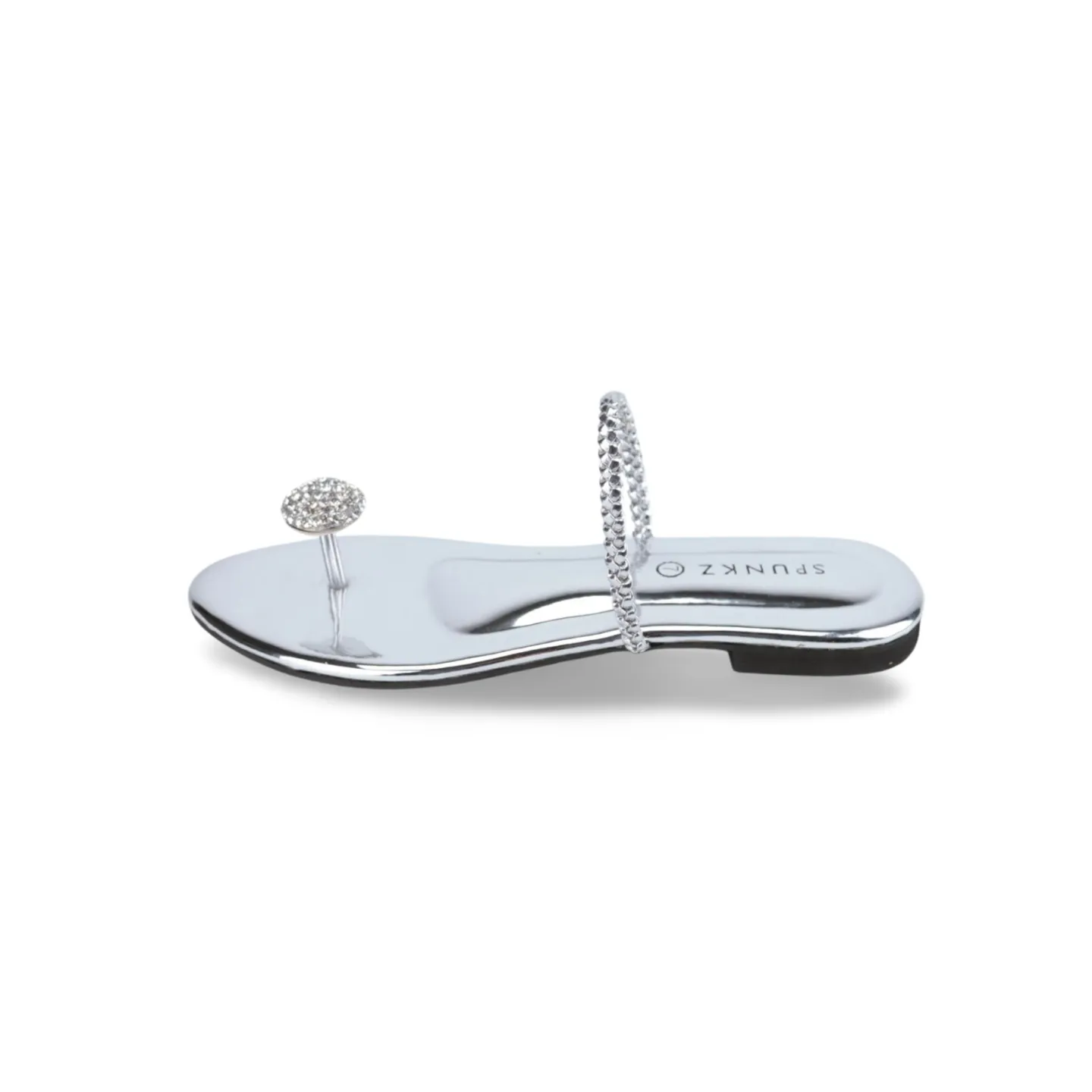 Women's Dress Flat Sandals with Rhinestone Embellishment