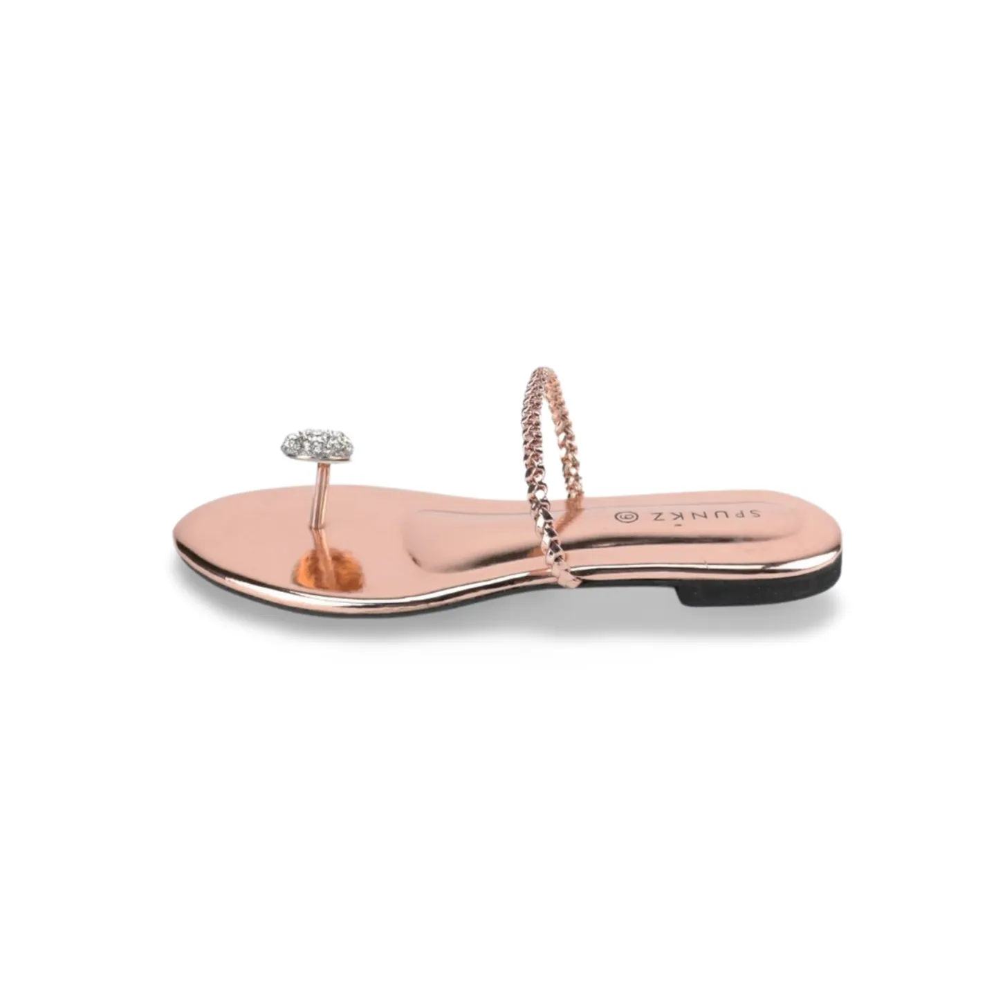 Women's Dress Flat Sandals with Rhinestone Embellishment
