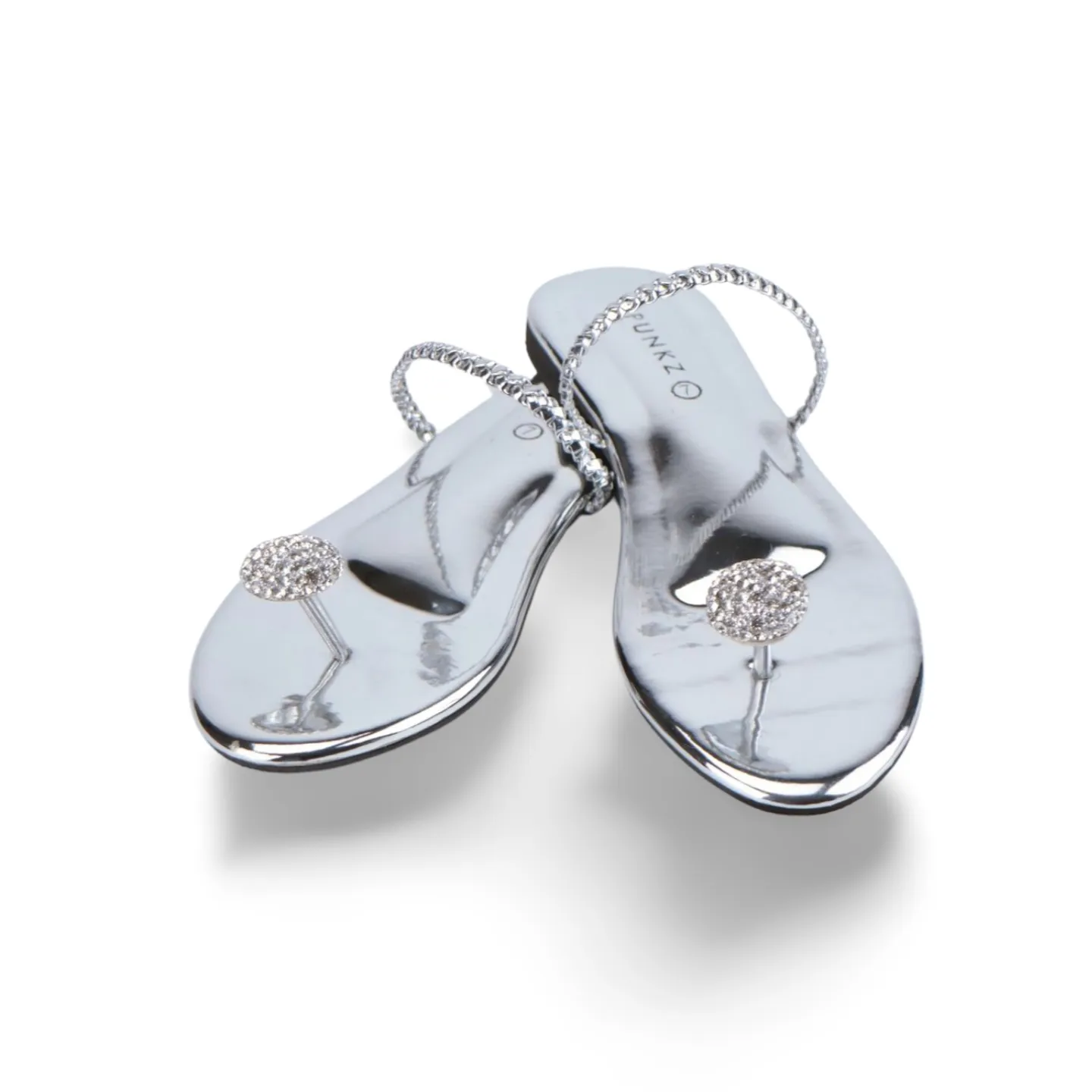 Women's Dress Flat Sandals with Rhinestone Embellishment