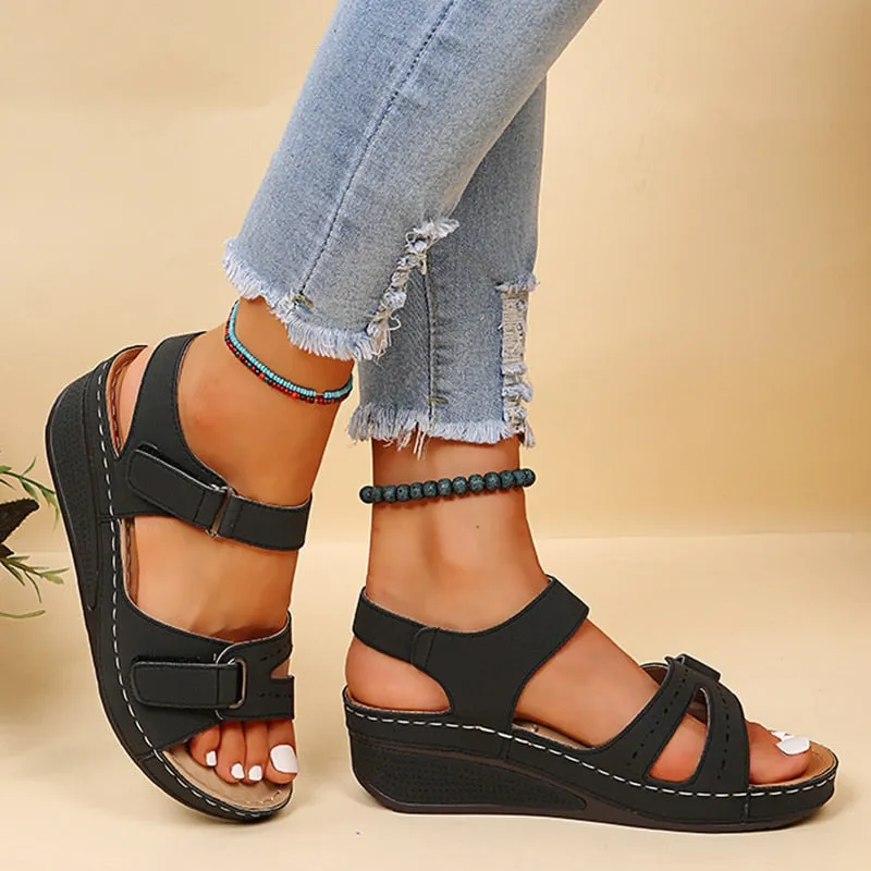 Women's wedge straps Open Toe Walking Shoes