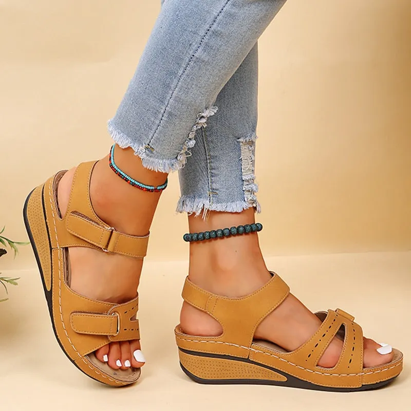 Women's wedge straps Open Toe Walking Shoes