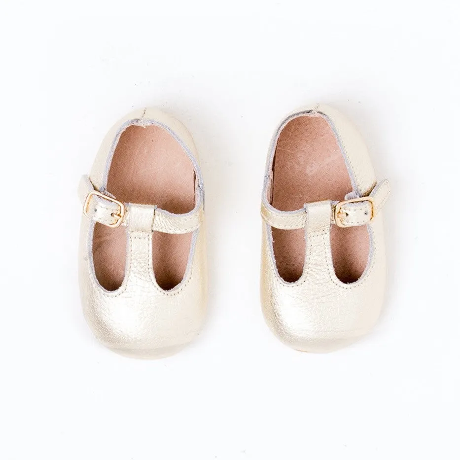 z Baby Toddler Shoes  Paris T-Bar Gold