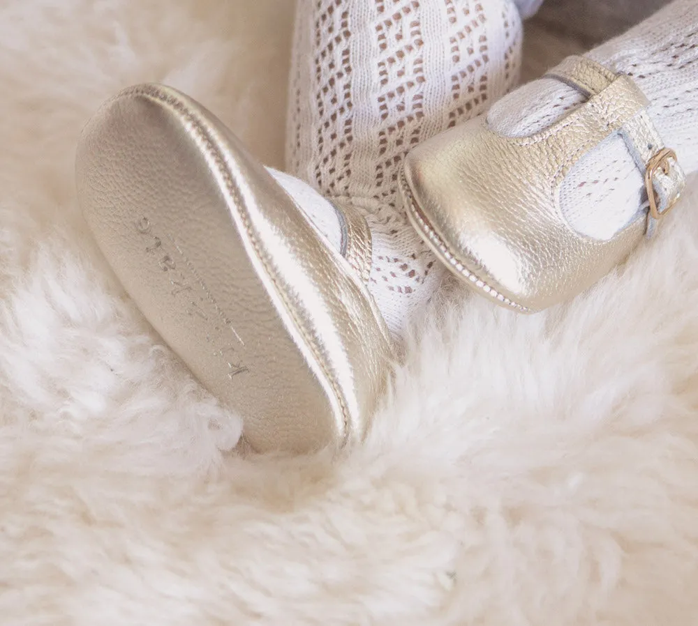 z Baby Toddler Shoes  Paris T-Bar Gold
